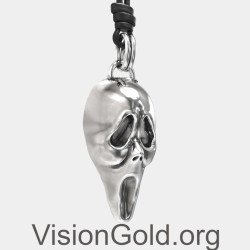 Ανδρικό Κολιέ Νεκροκεφαλή Scream 0095