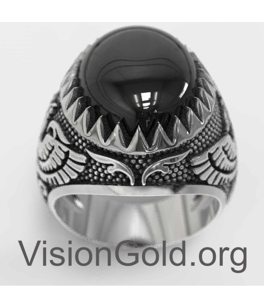 Black Onyx Gemstone Ring 0827