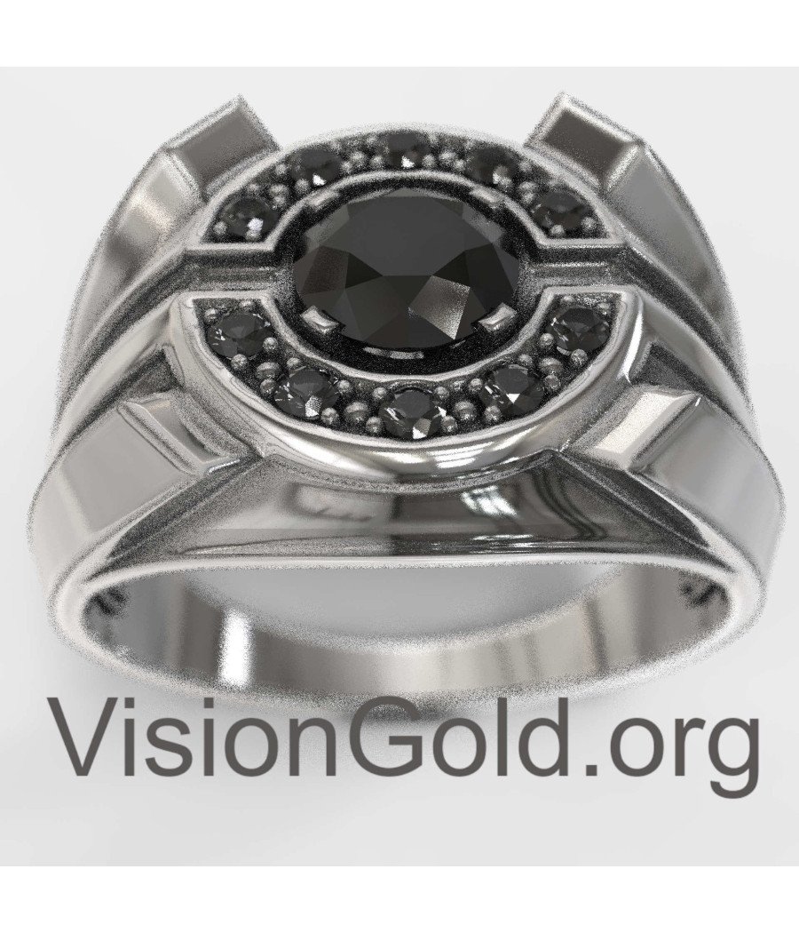 Elegant Men's Onyx Ring 0829