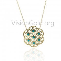 Κολιέ Ροζέτα,Γυναικείο Ασημένιο Κολιέ,Ασημένια Κοσμήματα