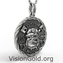 Silver Motor Club Necklace 0395