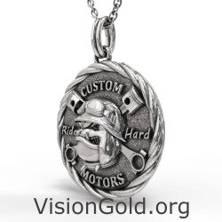 Silver Motor Club Necklace 0395