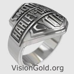 Кольцо Harley Davidson, Серебряное кольцо, Байкерское кольцо