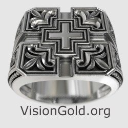 Kreuz Christlich Religiöser Ring 0063