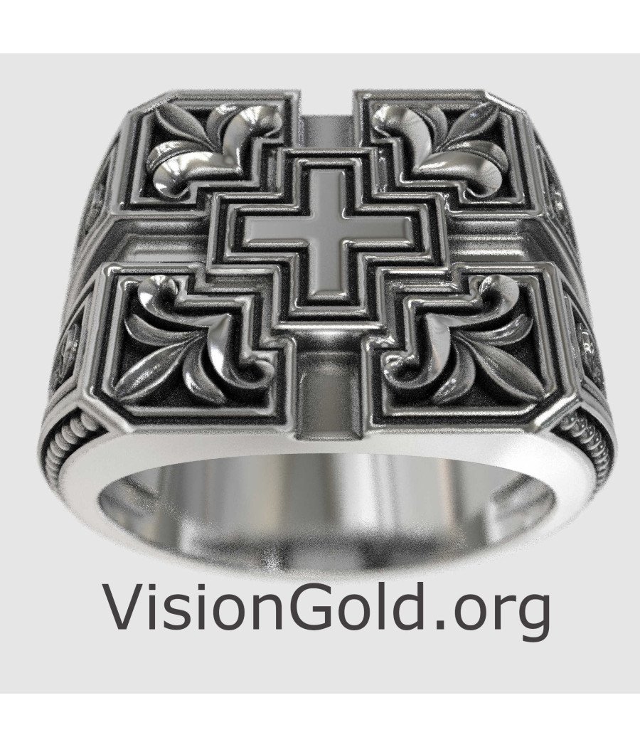 Kreuz Christlich Religiöser Ring 0063