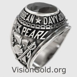 Серебряное кольцо «Капитан Джек Воробей» с черным ониксом 0333