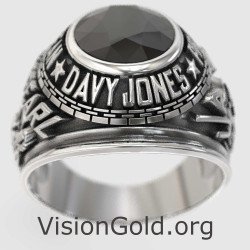 Premium Ανδρικό Δαχτυλίδι Με Μαύρη Πέτρα 0333
