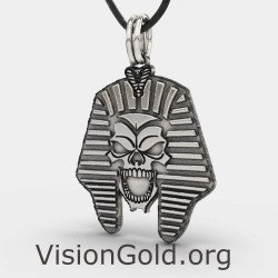 Ασημένιο Μενταγιόν Αιγυπτιακή Νεκροκεφαλή 0094