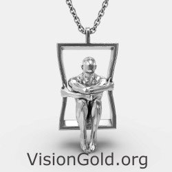 Silver Necklace Man In The Ledge 0139
