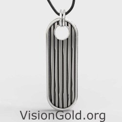 Ασημένιο Ανδρικό Κολιέ Ταυτότητα Μπάρα 0107