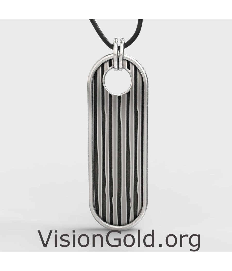 Ασημένιο Ανδρικό Κολιέ Ταυτότητα Μπάρα 0107
