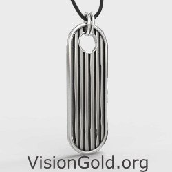 Ασημένιο Ανδρικό Κολιέ Ταυτότητα Μπάρα 0107