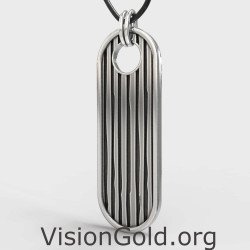 Ασημένιο Ανδρικό Κολιέ Ταυτότητα Μπάρα 0107