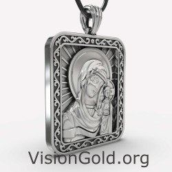 Colgante Virgen María y Niño Jesús - Joyería Religiosa 0157