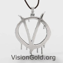 Men Necklace Pendant V For Vendetta 0091