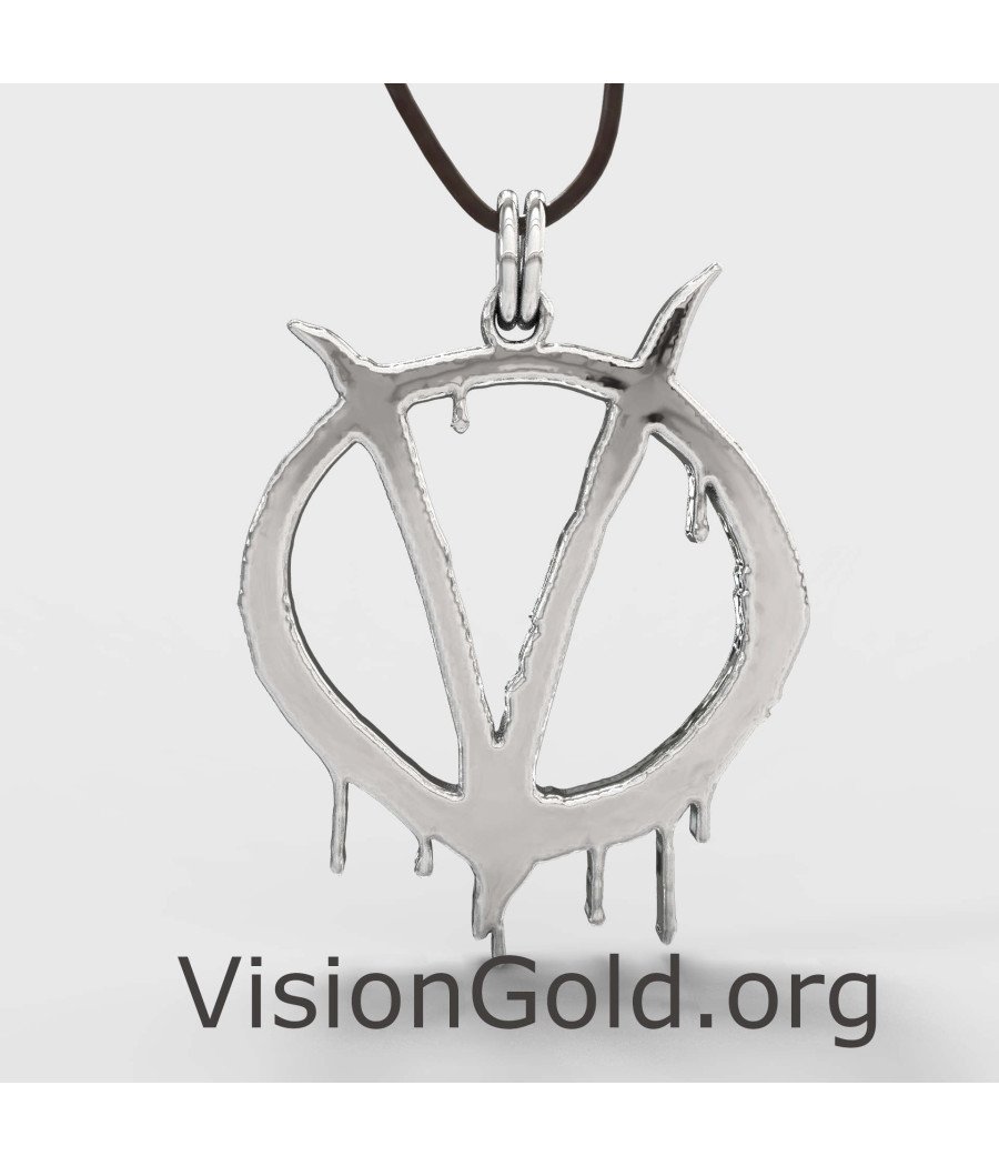 Men Necklace Pendant V For Vendetta 0091