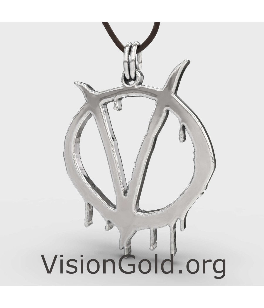 Men Necklace Pendant V For Vendetta 0091