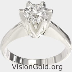 Роскошное обручальное кольцо с солитером 0,50 карата 0004