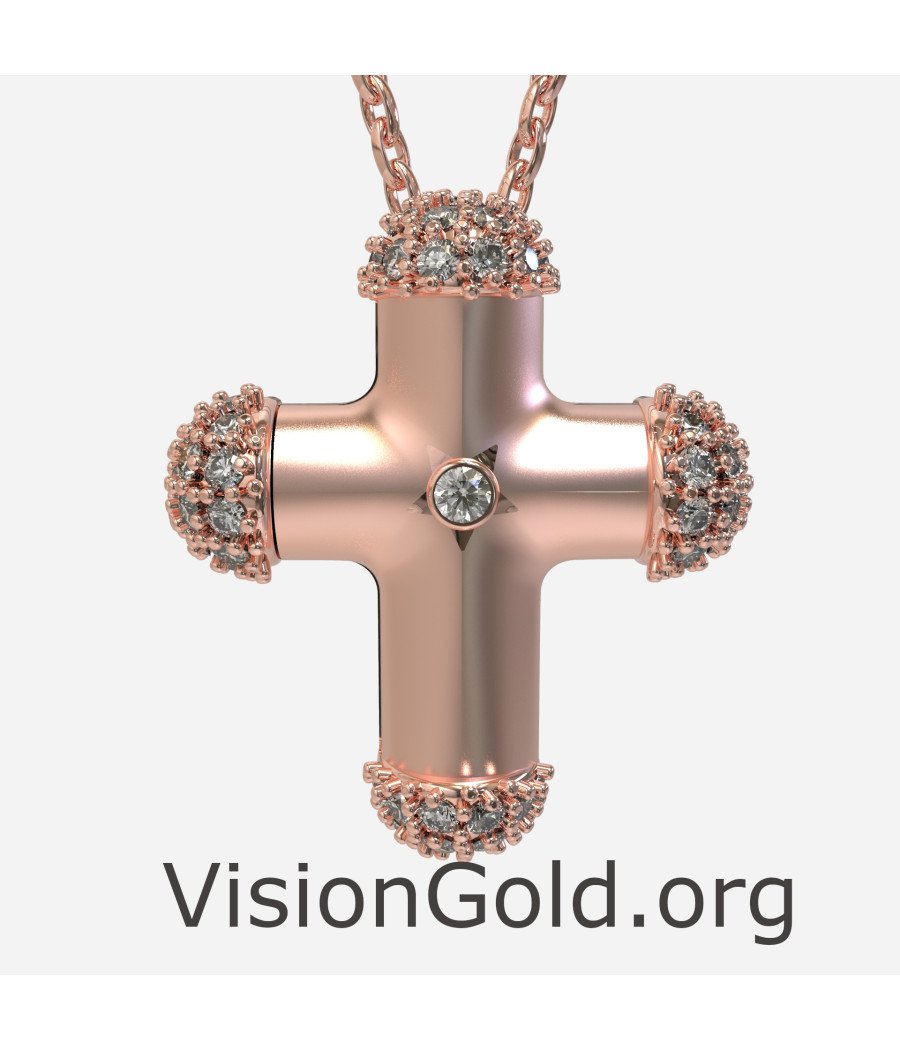 Collier Croix en or rose 0096R