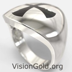 Кольцо Chevalier Signet Cross Pinky Ring 0473L