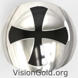 Δαχτυλίδι Σεβαλιέ Σταυρός Λευκόχρυσο 0473L