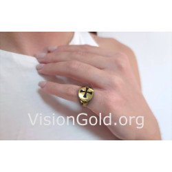 Chevalier Anillo de oro amarillo con cruz 0473K