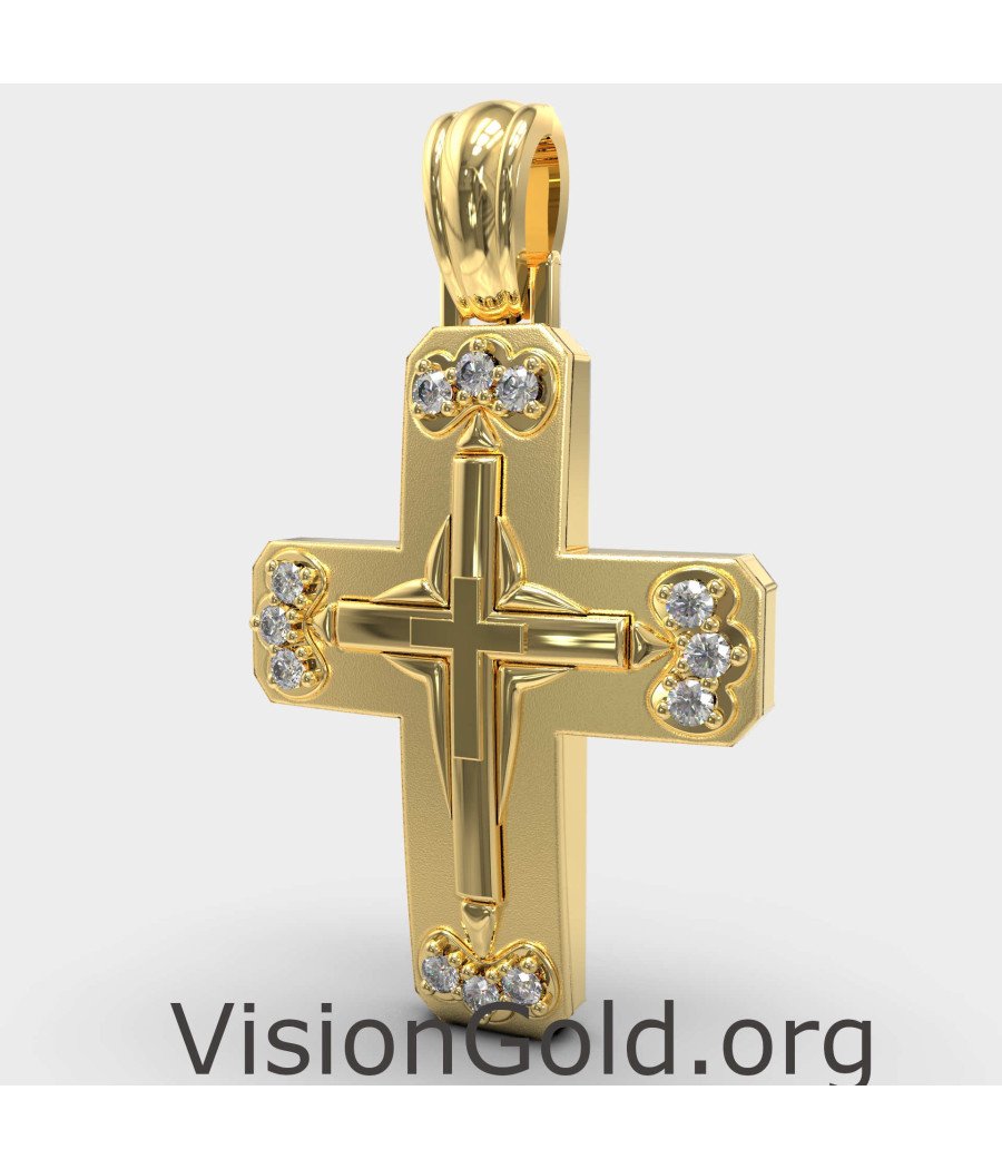 Cruz Ortodoxa Bautizo 14K Oro Amarillo 0140K