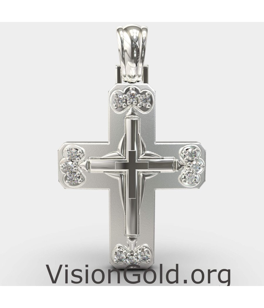 White gold christening on sale cross