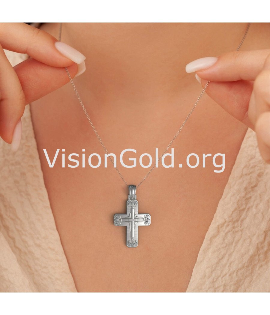 Christening Dainty Orthodox Cross Necklace 0140L