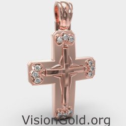 Rose Gold Taufe Kreuz 0140R