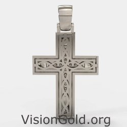 Taufe Weißgold Kreuz Halskette 0138L