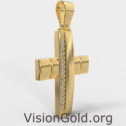 Χρυσός Γυναικείος Βαπτιστικός Σταυρός 0041K