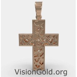 Золотое детское ожерелье Dainty Cross 0040R