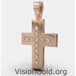 Золотое детское ожерелье Dainty Cross 0040R