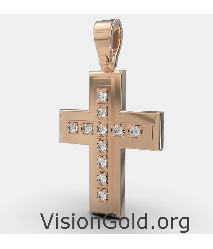 Золотое детское ожерелье Dainty Cross 0040R