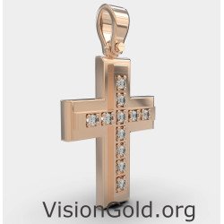 Gold Kinder zierliche Kreuz Halskette 0040R