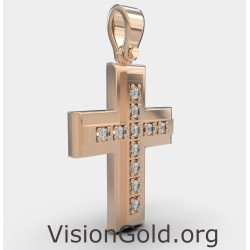 Золотое детское ожерелье Dainty Cross 0040R