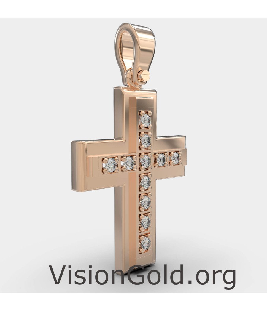 Золотое детское ожерелье Dainty Cross 0040R