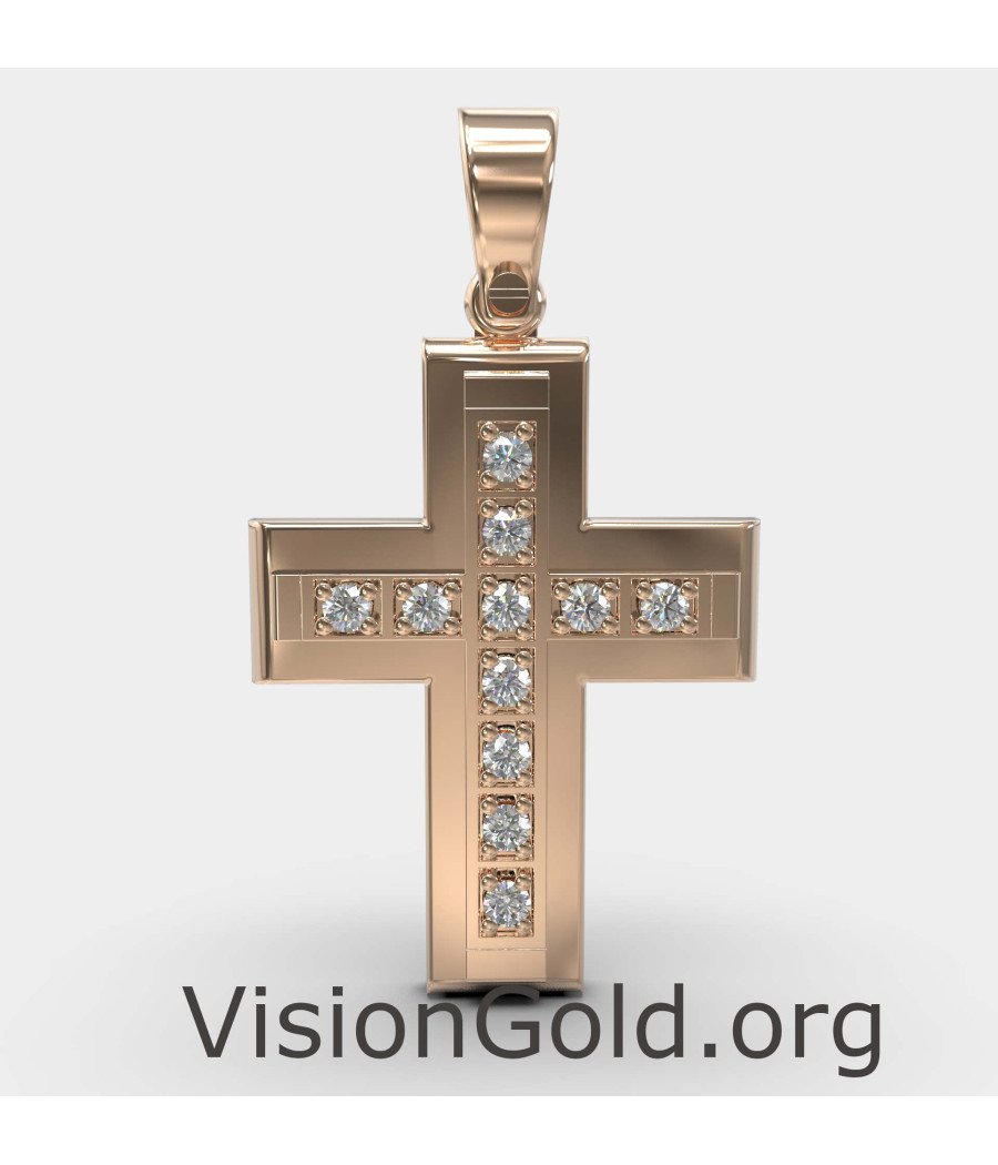 Золотое детское ожерелье Dainty Cross 0040R