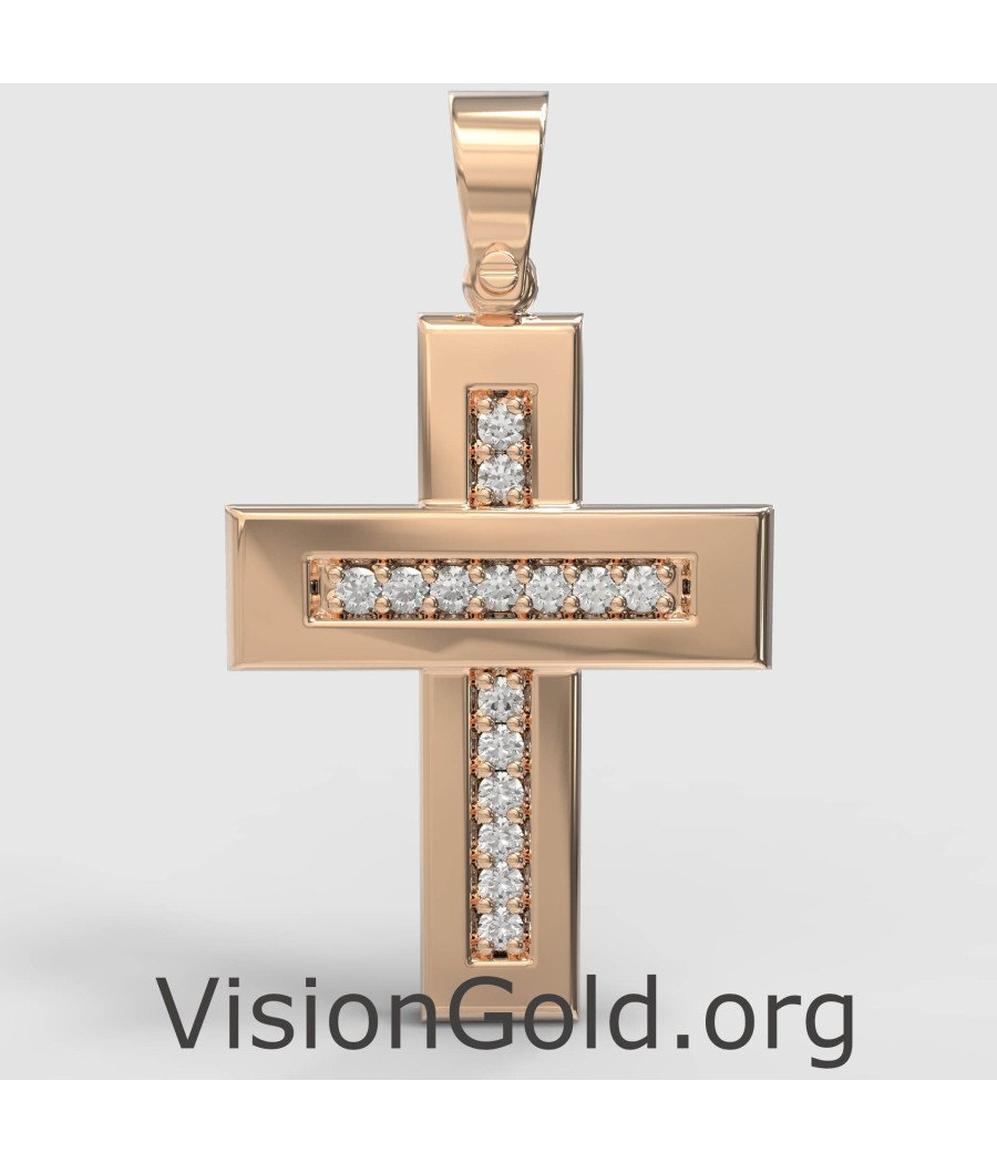 Rose Gold Kinder Kreuz Halskette 0016R