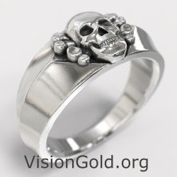 Beeindruckender Totenkopf Bandring 0840