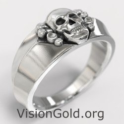 Впечатляющее кольцо с черепом 0840