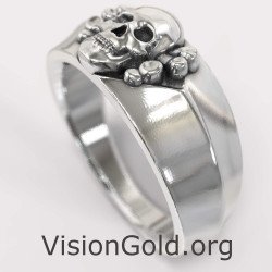 Εντυπωσιακό Δαχτυλίδι Νεκροκεφαλή 0840