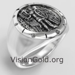 Кольцо с оберегом Святого Михаила - религиозное кольцо 0842