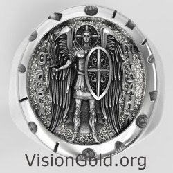 Saint Michael Signet Protection Ring - Religious Ring 0842