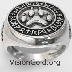 Кольцо Signet Bear Paw Carved Ring - Кольцо Боец 0845