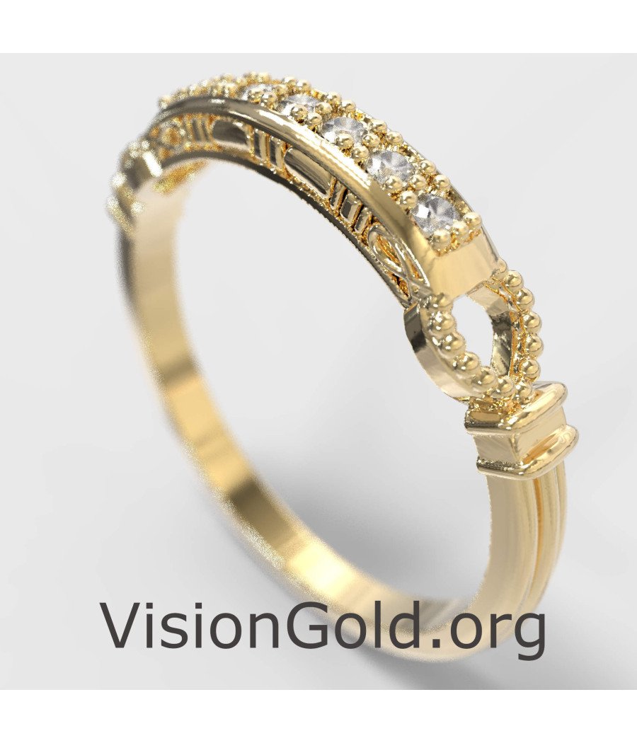 Kleiner & zierlicher 14K Gelbgold Versprechensring 1353K