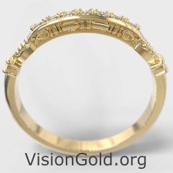 Small & Dainty 14K Yellow Gold Promise Ring 1353K