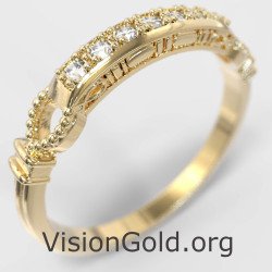 Small & Dainty 14K Yellow Gold Promise Ring 1353K