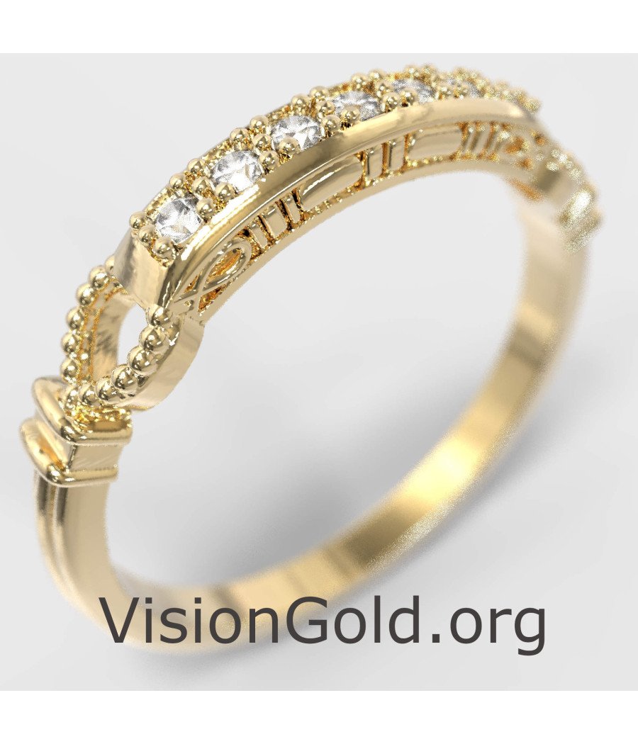 Small & Dainty 14K Yellow Gold Promise Ring 1353K